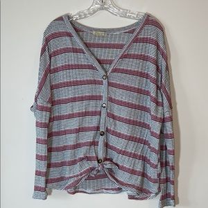 Polagram Tie Front Button-Up Shirt